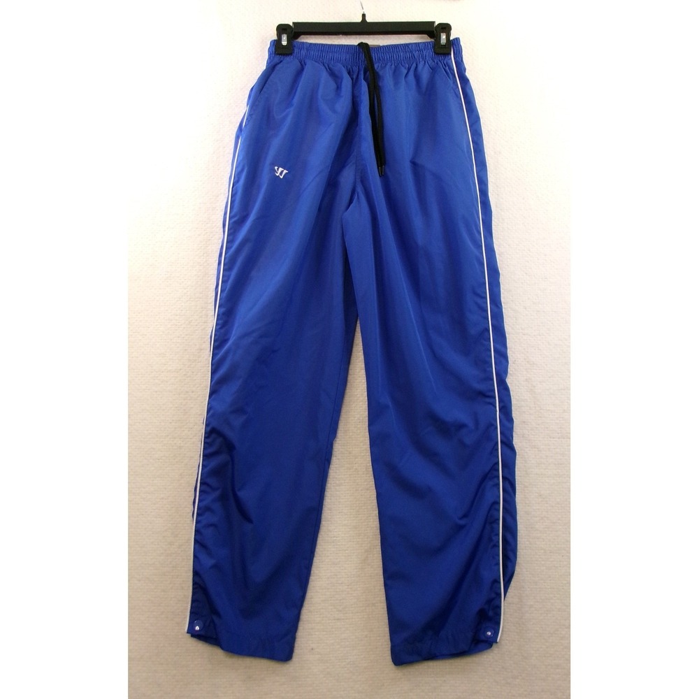 Warrior Track Pants Mens Small Blue‎ Mesh Lined Snap Cuff Athletic